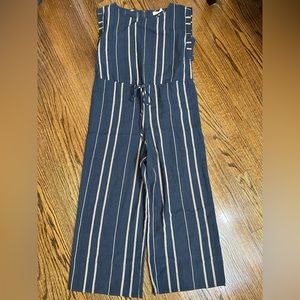 Universal‎ Thread Womens Blue Tan Stripe Jumpsuit Wide Leg Size XS